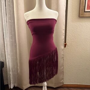 Zara Strapless Fringe Bodycon Top